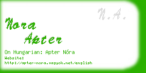 nora apter business card